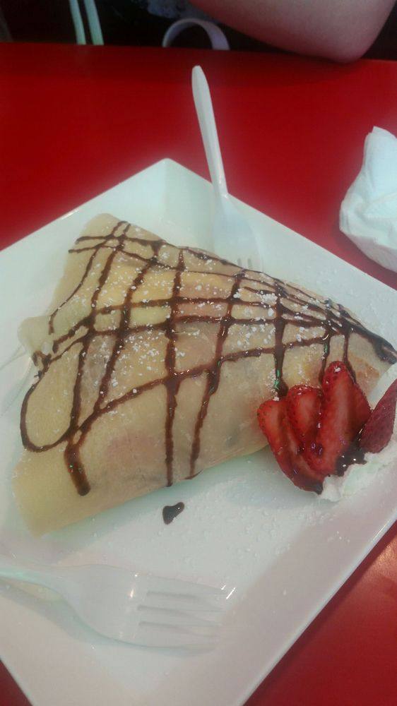 Strawberries Ice Cream Crepe