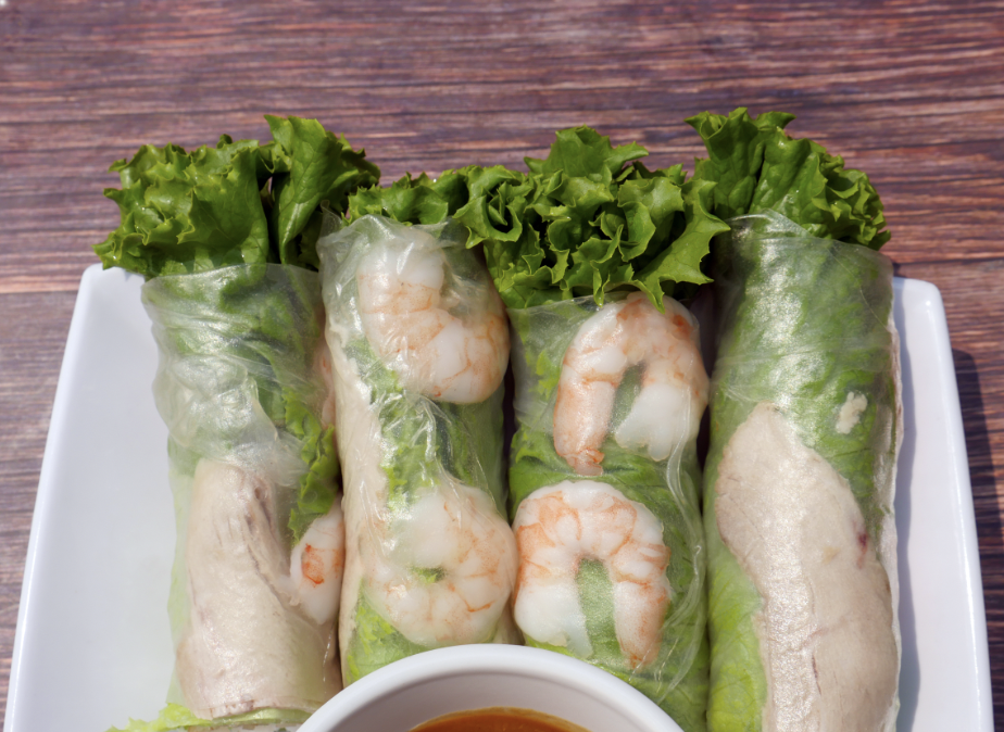 A3. Shrimp and Pork Spring Rolls or Grilled Meat