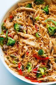 Chicken with Chinese Mushroom Over Pan Fried Noodle