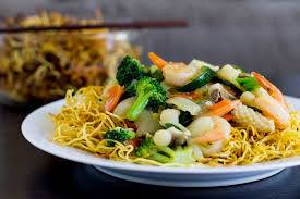 Assorted Meats, Seafood and Vegetable Over Pan Fried Noodle